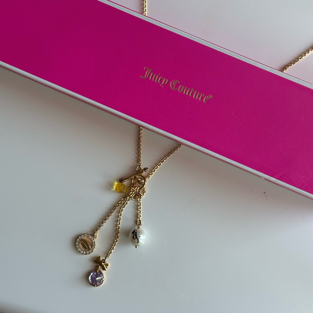 Juicy Couture Drop Gold Charm Necklace